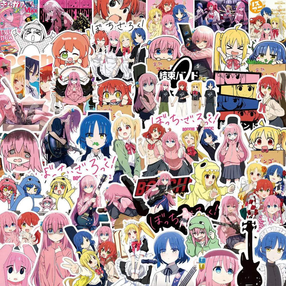 75Pcs Anime BOCCHI THE ROCK! Stickers Toy for Kids Toy DIY Motorcycle Helmet Phone Skateboard Cartoon Decal Sticker Toys (Online Order Only)