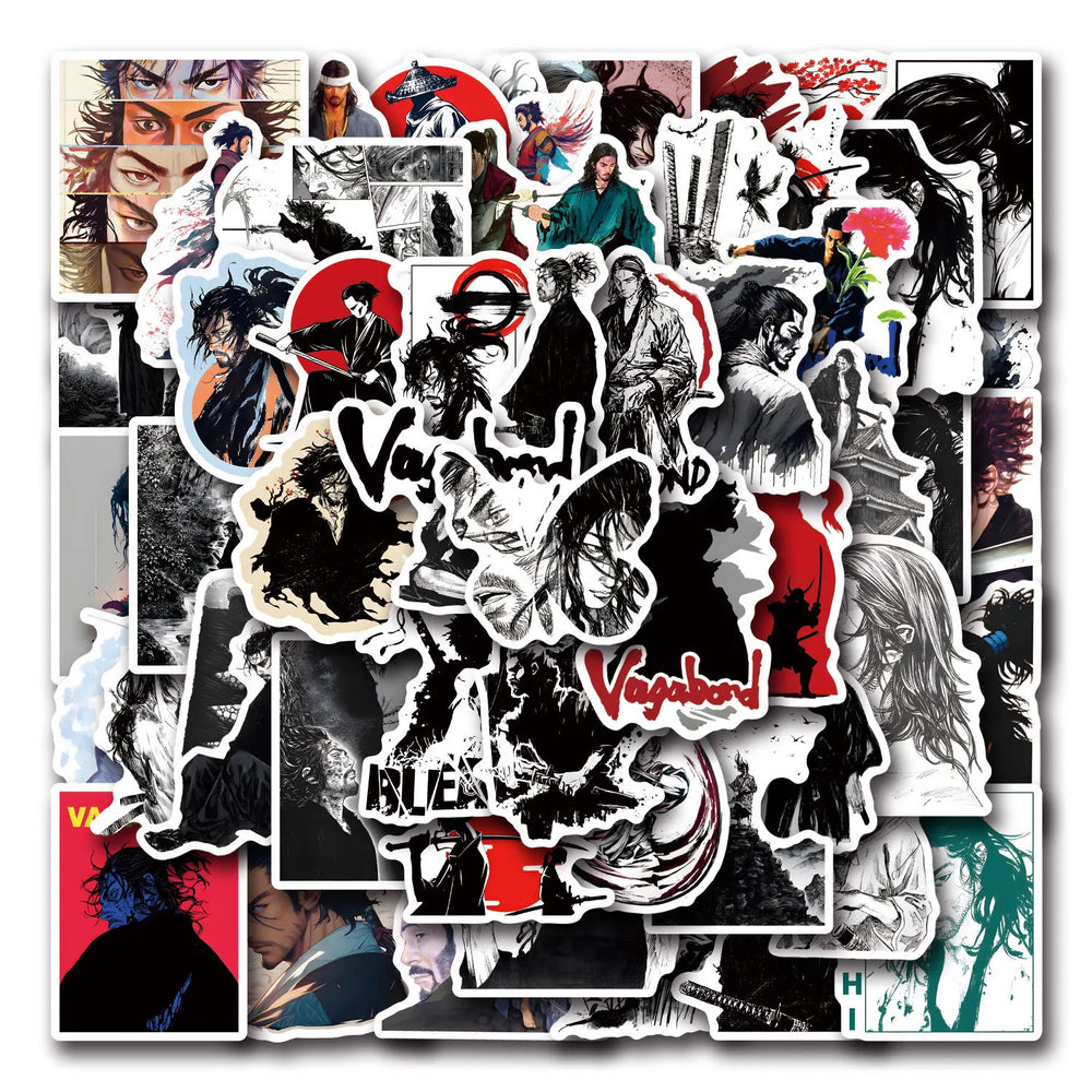 10/30/50/110PCS Vagabond Anime Stickers Japan Cartoon Sticker Cool Warrior Sticker Fridge Laptop Guitar Phone Bike Decoration (ONLINE ORDER ONLY)