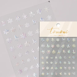 Shiny White Pink Blue Gold Snowflakes Hexagon Water Bubbles Winter 5D Self Adhesive Nail Art Stickers Rhinestone Manicure Decals (ONLINE ORDER ONLY)