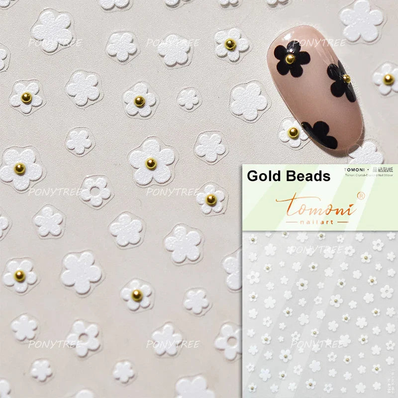 Lovely Colored Flower Fried Egg Petal Love Heart Cartoon Pink Yellow Purple Blue Delicate Charm Nail Art Stickers Manicure Decal (ONLINE ORDER ONLY)