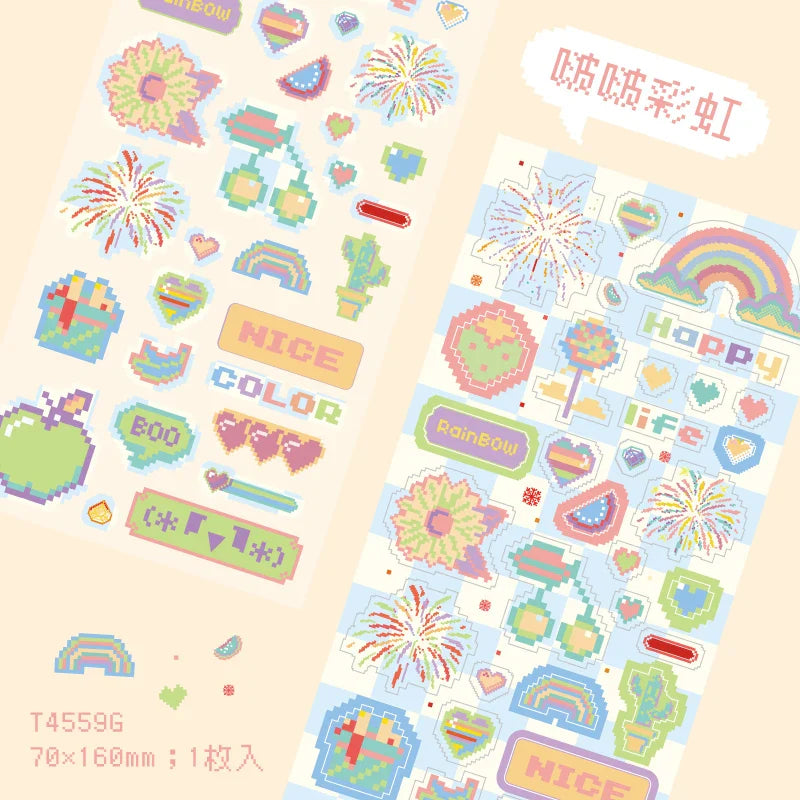 1pc Cute Pixel Candy Series Decorative Stickers Planner Journal Collage DIY idol card Material Sticker Kawaii Korean Stationery (ONLINE ORDER ONLY)