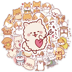 10/30/50PCS Kawaii Fluffy Dog Sticker Aesthetic Children's PVC Korean Stationery School Supplies Decoration Scrapbooking (ONLINE ORDER ONLY)