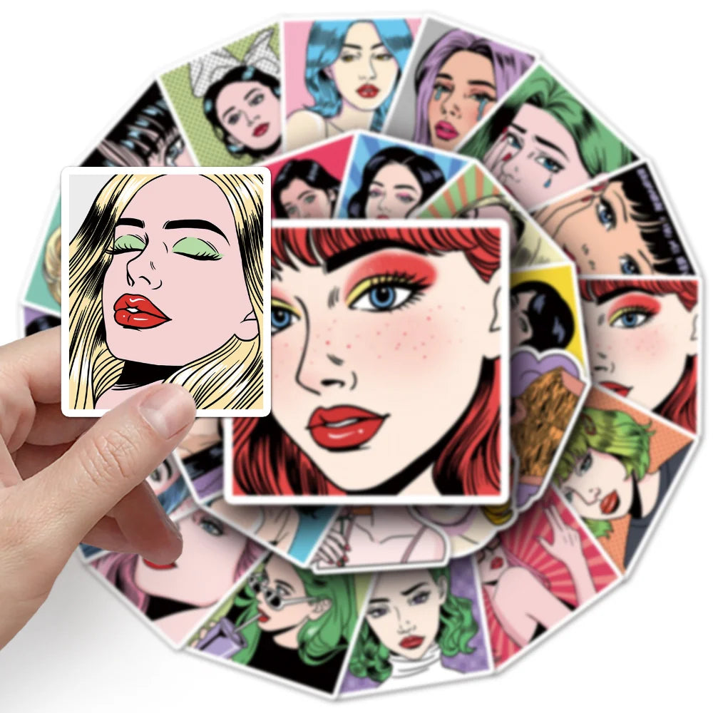 10/50Pcs Pop-Art Stickers Skateboard Guitar Suitcase Laptop Bike Phone Car Waterproof Joke Graffiti Sticker Decal Kid Toy (ONLINE ORDER ONLY)