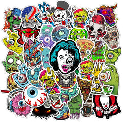 10/30/50PCS Horror Series Skull Zombie Cool Stickers Laptop Guitar Luggage Waterproof Graffiti Sticker Decal Kid Classic Toys (Online Order Only)