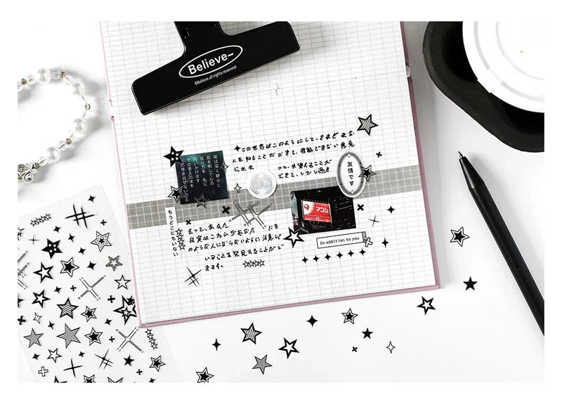 1Pc New Cute Star Resin Stickers Idol Card Deco Scrapbook DIY Material Girls Nails Decoration Stationery Stickers (ONLINE ORDER ONLY)