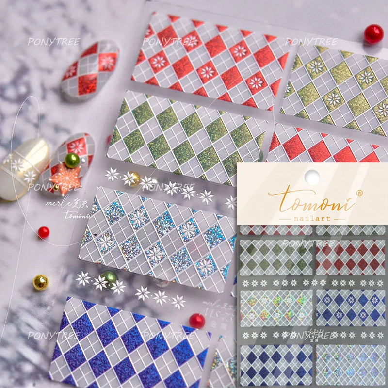 Shiny Pink Silver Hot Stamping Snow Adhesive Nail Art Sticker Snowflake Rhinestone Manicure Decal Nail Supplies for Professional (Online Order Only)