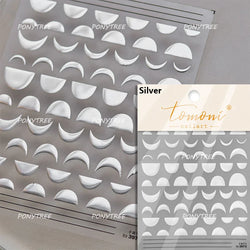 Silver Star Moon Clock Watch Cherry Love Heart Bowknot Gird Irregular Lines Dot Liquid Lava Nail Art Stickers Manicure Decals (ONLINE ORDER ONLY)