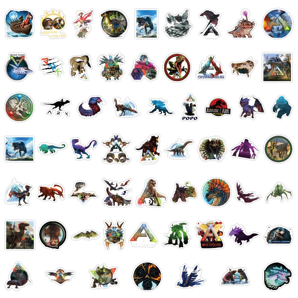 10/30/60PCS Ark Survival Evolved Cartoon Stickers Funny Game Sticker Scrapbook Luggage Laptop Guitar Bike Skateboard Decals Toy (ONLINE ORDER ONLY)
