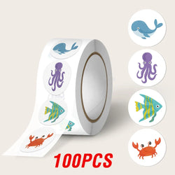 100-500pcs Cartoon Animal Sticker Reward Label Thank You Cute Game Sticker DIY Gift Sealing Label Decoration Supple (ONLINE ORDER ONLY)