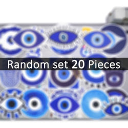 20/30/50Pieces Blue Eyes Style Totem Graffiti Demon Guardian Retro Stickers for Motorcycle Car Bike Luggage Phone Laptop Sticker (Online Order Only)