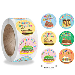100-500pcs Cute Happy birthday Stickers for Gift Wrapping Decoration Envelope Sealing Label Kids toys Stationery Stickers 1inch (ONLINE ORDER ONLY)