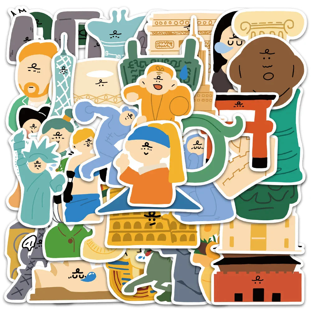 40PCS Kawaii Travel City Landscape Stickers for Phone Laptop Guitar Scrapbook (Online Order Only)