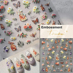 Dreamy Chic Butterfly Flower Bowknot Square Rhinestone Crystal 5D Self Adhesive Nail Art Stickers Fantasy Shiny Manicure Decals (ONLINE ORDER ONLY)
