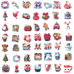 50pcs New Year Merry Christmas Stickers Santa Claus Snowman Children Gift Decal Skateboard Suitcase Sticker for Kids﻿ (ONLINE ORDER ONLY)