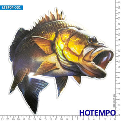 Mix Big Size Fish Yellowfin Tuna Laser Glossy Style Waterproof Stickers for Fisherman Boat Luggage Laptop Motorcycle Car Sticker (Online Order Only)