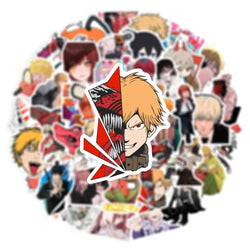 10/30/50pcs Classic Anime Chainsaw Man Cool Stickers Decals Skateboard Phone Case Guitar Cartoon Waterproof Decoration Sticker (ONLINE ORDER ONLY)