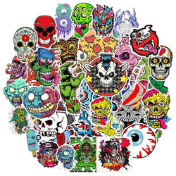 10/30/50PCS Horror Series Skull Zombie Cool Stickers Laptop Guitar Luggage Waterproof Graffiti Sticker Decal Kid Classic Toys (Online Order Only)