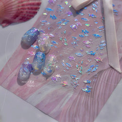 Deep Sea Animal Fish Shoal of Fish Whale Coral Dolphin Summer Beach Cute Jellyfish Bubble Bathyal Fauna Nail Art Stickers Decals (ONLINE ORDER ONLY)