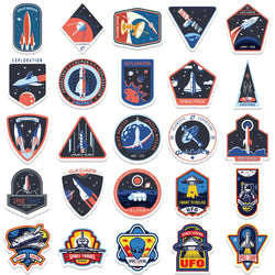 10/30/52PCS Outer Space Astronaut Cartoon Stickers Cute Airplane UFO Decals Kids Toy DIY Bike Phone Scrapbook Helmet Decoration (ONLINE ORDER ONLY)
