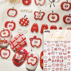 Shiny Attractive Apple Core Peel Cute Fruits Bowknot Tie Star Self Adhesive Nail Art Stickers Charming Rhinestone Manicure Decal (ONLINE ORDER ONLY)