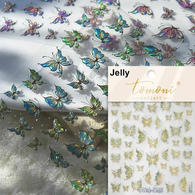 Dreamy Chic Butterfly Flower Bowknot Square Rhinestone Crystal 5D Self Adhesive Nail Art Stickers Fantasy Shiny Manicure Decals (ONLINE ORDER ONLY)
