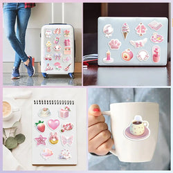 50PCS Kawaii Pink Love PVC Sticker Aesthetic Korean Stationery Decoration Scrapbooking School Supplies for Kids (ONLINE ORDER ONLY)