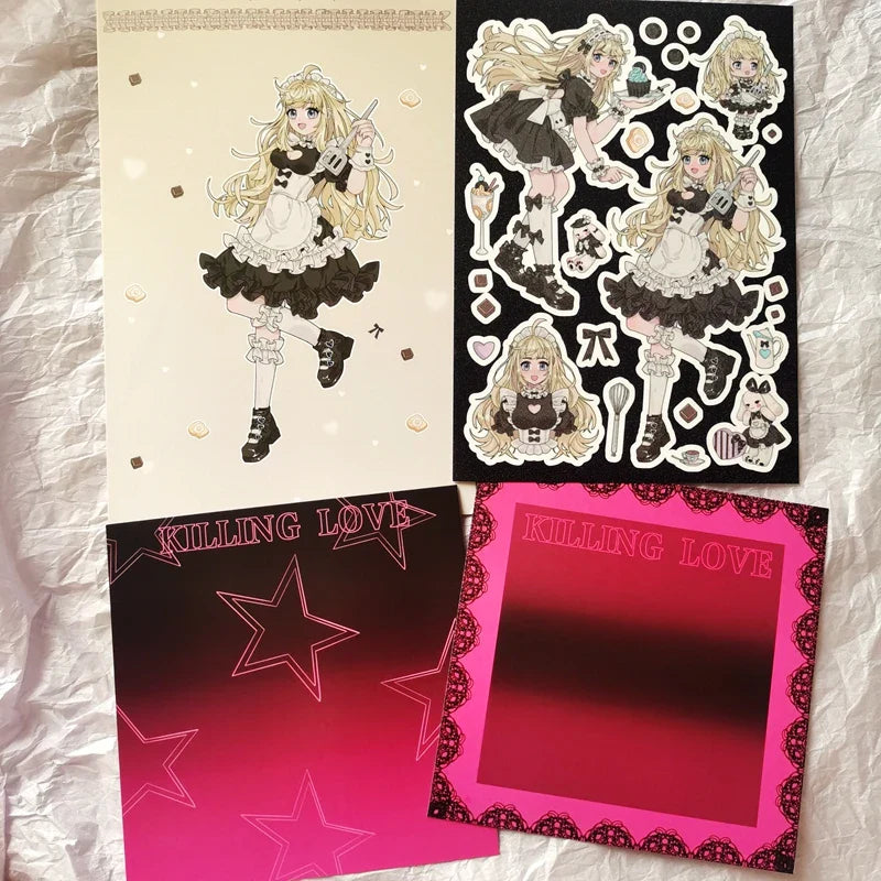New Cute Cool Sweet Maid Girl Stickers Diary Scrapbooking DIY Album Decoration Sticker Aesthetic Personalized Kawaii Stationery (ONLINE ORDER ONLY)