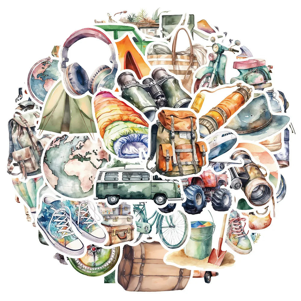 Cartoon Watercolor Graffiti Stickers for Suitcase, Skateboard, Laptop, Luggage, Phone - 10/30/50Pcs (ONLINE ORDER ONLY)