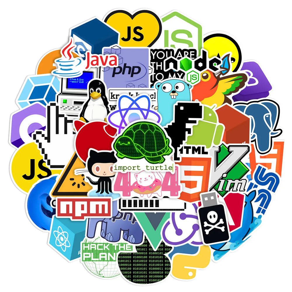 10/30/50PCS Cool Programming Stickers Internet Java php Docker Geek Html Bitcoin Vinyl Decals Laptop Phone DIY Toy Sticker (Online Order Only)