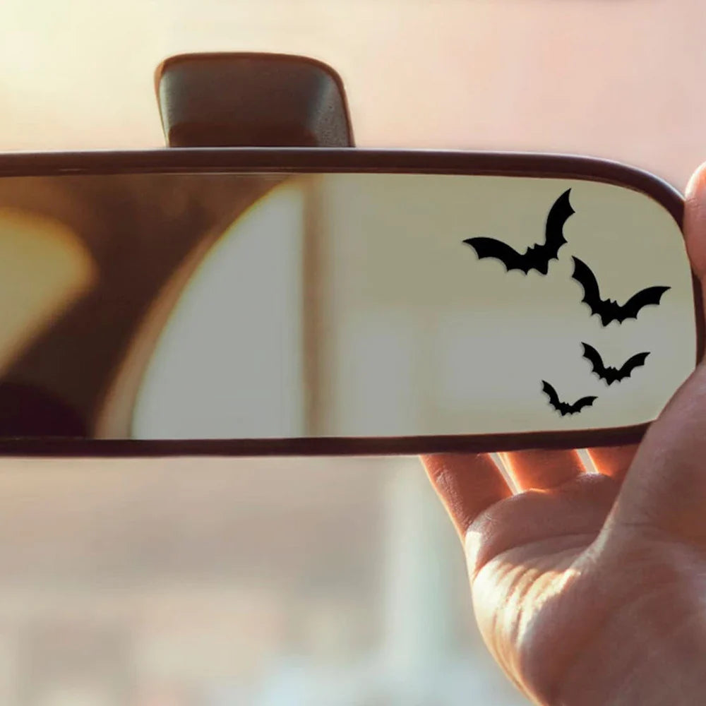Spooky Bats for Car Sticker Decoration Nterior Rearview Mirror Halloween Stickers Waterproof Interior Accessories Vinyl Decals (ONLINE ORDER ONLY)