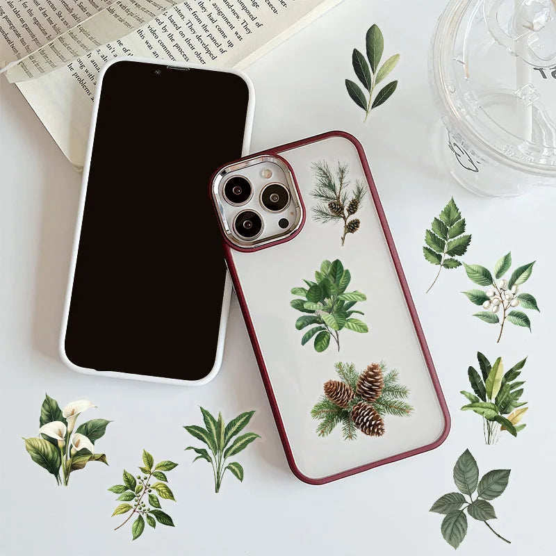 50PCS Kawaii Green Leaves PET Sticker Aesthetic Decoration Scrapbooking Stationery DIY Hand Accounting Supplies for Kids (ONLINE ORDER ONLY)