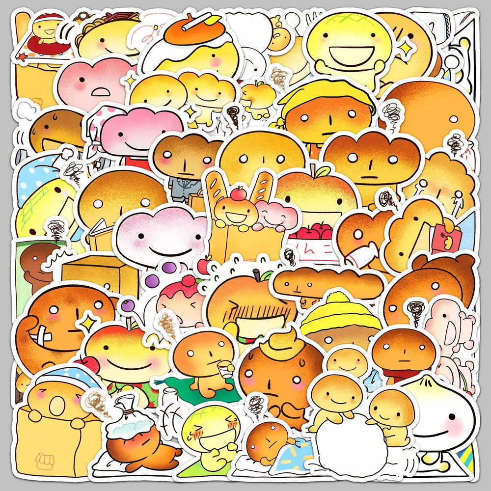 50pcs Cartoon Toasted Bread Stickers for Helmet, Desktop, Wall Decoration (ONLINE ORDER ONLY)