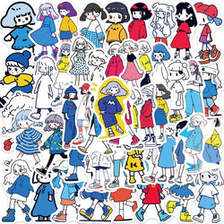 50pcs Girl Graffiti Stickers for Laptop, Phone, Suitcase, Water Bottle, Scooter, Refrigerator (Online Order Only)