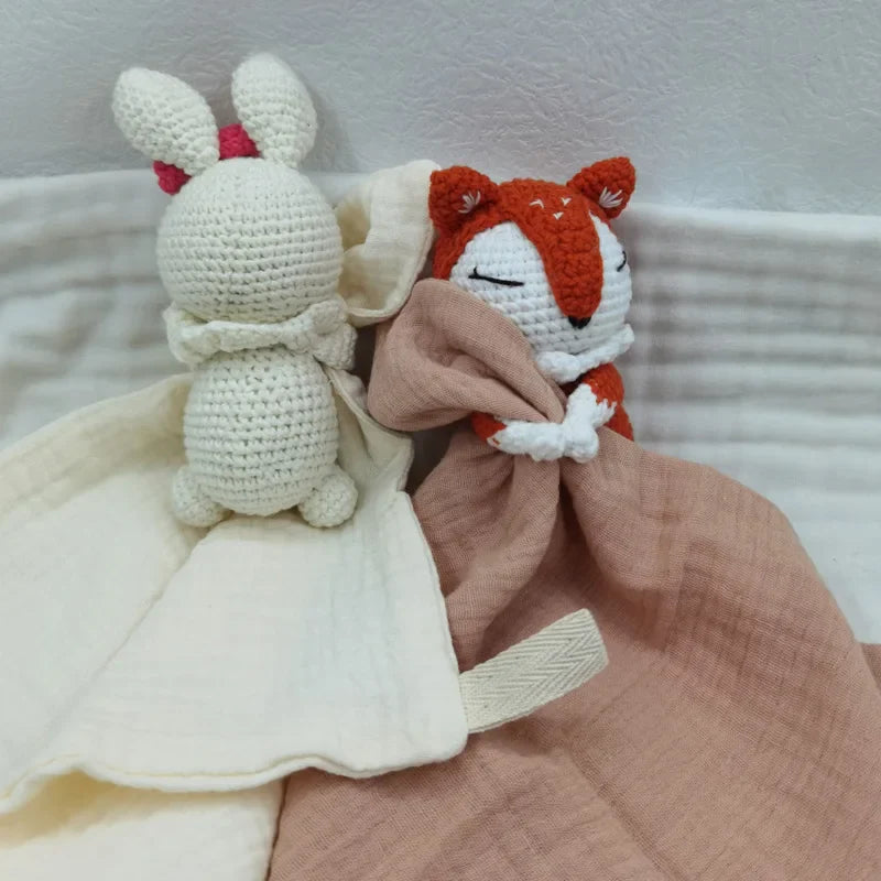Baby Bib with Sleeping Animals Rattle (ONLINE ORDER ONLY)