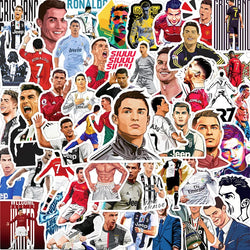 NEW 50PCS Cristiano Ronaldo Personality Originality Stickers Football SuperStar Cartoon Image Bag/Water Cup DIY Graffiti Sticker (ONLINE ORDER ONLY)