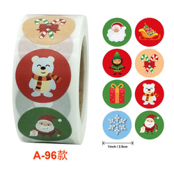 50-500pcs Cartoon Merry Christmas Sticker Santa Claus Tree Paper Label New Year Cute Snowman Stationery Stickers For Kids Gift (ONLINE ORDER ONLY)