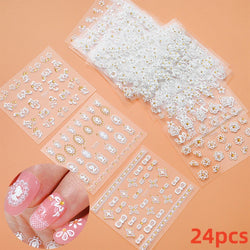 30Sheet 3D Glitter Christmas Nail Art Stickers Santa Claus Snowflake Elk Christmas Tree Design Nail Decals Cartoon Nail Supplies (Online Order Only)