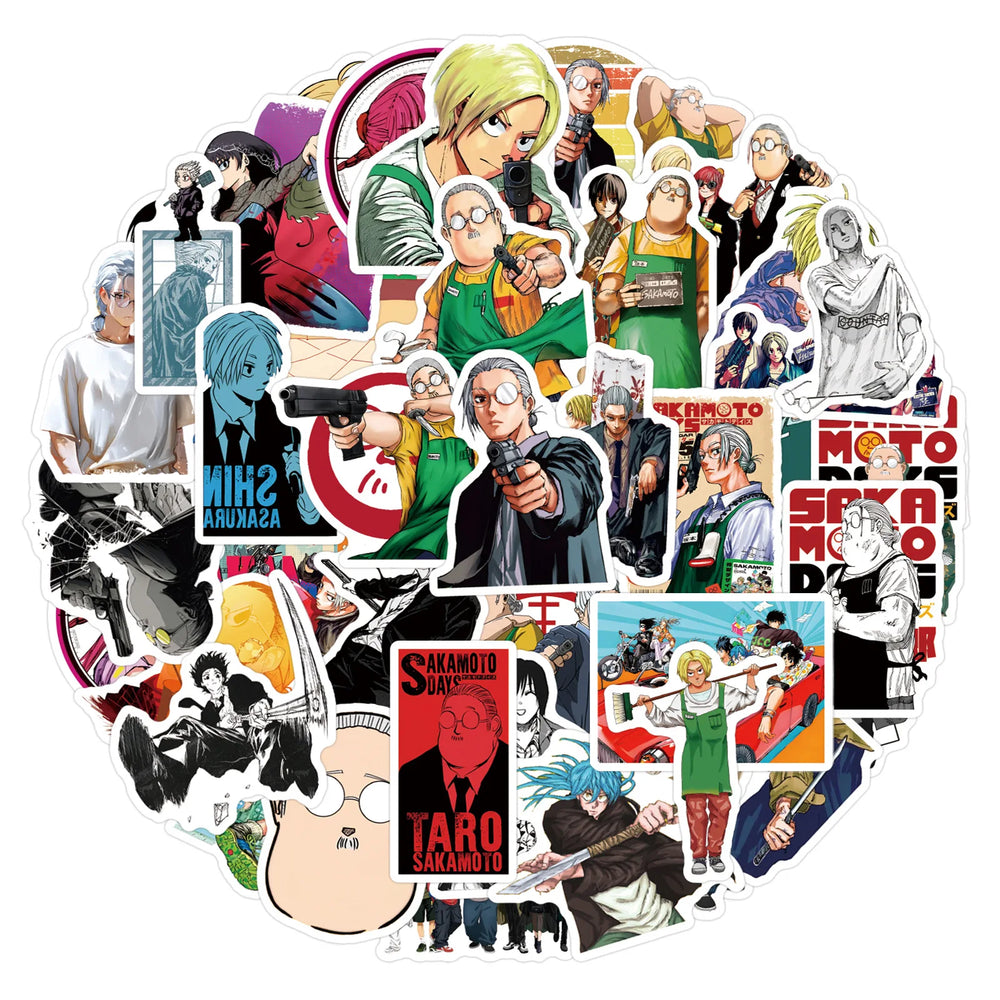10/30/55/110PCS Sakamoto Days Stickers Battle Comedy Animation Cartoon Graffiti Sticker Laptop Phone Guitar Car Bike Skateboard (Online Order Only)