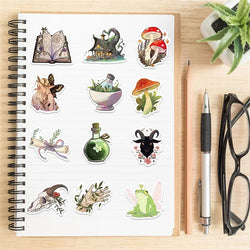 10/30/50PCS Kawaii Forest Witch Decoration Scrapbooking PVC Sticker Aesthetic Korean Stationery School Supplies for Kids (ONLINE ORDER ONLY)