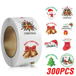 100-500pcs Merry Christmas Stickers 1Inch Round Christmas Seal Labels Stickers For Handmade Sticker Card Box Package Labels (Online Order Only)