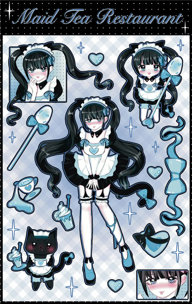 Original Cute Sweet Maid Anime Series Sticker Scrapbooking DIY Album Decoration Sticker Aesthetic Personalized Kawaii Stationery (ONLINE ORDER ONLY)