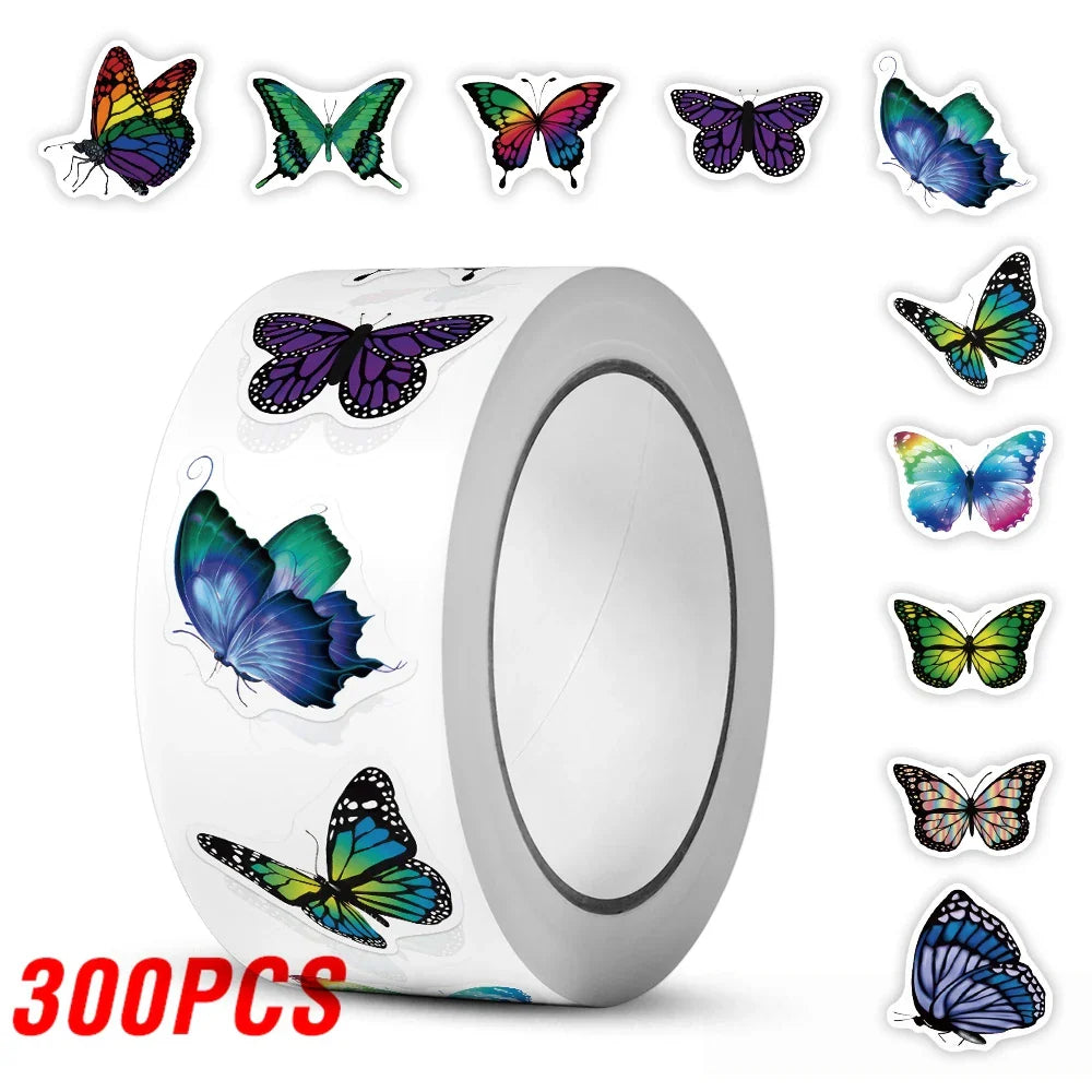 100-500pcs Butterfly Cartoon Graffiti Stickers DIY Phone Guitar Laptop Notebook Suitcase Waterproof Sticker Kids Toy (ONLINE ORDER ONLY)