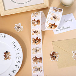 100-500pcs Cartoon Bear Animals Stickers Reward Stickers Decoration Gift Box Crafts Sticker Label Stationery (ONLINE ORDER ONLY)