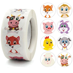 100-500pcs Cartoon Animal Reward Stickers 2.5cm/1inch DIY Decor Perfect For Learning Games Notebook Pad Fridge Gift Seal Labels (ONLINE ORDER ONLY)