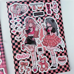 INS Sweet Candy Girl Stickers Diary Scrapbooking DIY Album Decoration Sticker Aesthetic Personalized Kawaii Stationery (ONLINE ORDER ONLY)