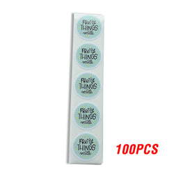 100-500pcs Round Paper Pink Pretty Things Inside Stickers Gold Thank You Stickers For Small Business Packaging Seal Label (ONLINE ORDER ONLY)