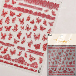 Blue Purple Tulip Flower Butterfly Garden Blossom Floral Charming Delicate 5D Relief Adhesive Nail Art Stickers Manicure Decals (ONLINE ORDER ONLY)