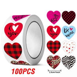 100-500pcs Heart-shaped Wedding Sticker Label Self-adhesive Sealing Decoration Sticker Invitation Label Birthday Party Stickers (ONLINE ORDER ONLY)