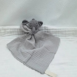 Baby Bib with Sleeping Animals Rattle (ONLINE ORDER ONLY)