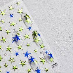 Colorful Rhinestone Laser Star Bronzing Gold Silver Pearl 5D Relief Self Adhesive Nail Art Decoration Sticker 3D Manicure Decals (ONLINE ORDER ONLY)